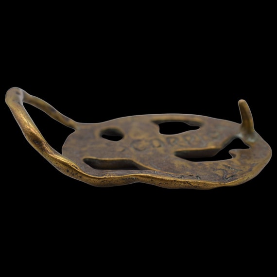 1970s Scorpio Horoscope Script Solid Brass Vintag… - image 4