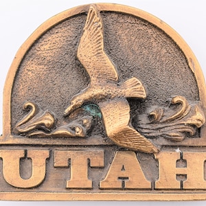 Utah State Bird Gull Seagull Vintage Belt Buckle