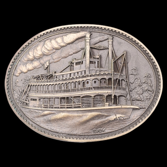 Solid Brass Steam Ferry Riverboat Vintage Belt Buc