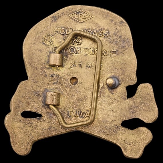 Skull and Crossbones Solid Brass Biker Motorcycle… - image 2