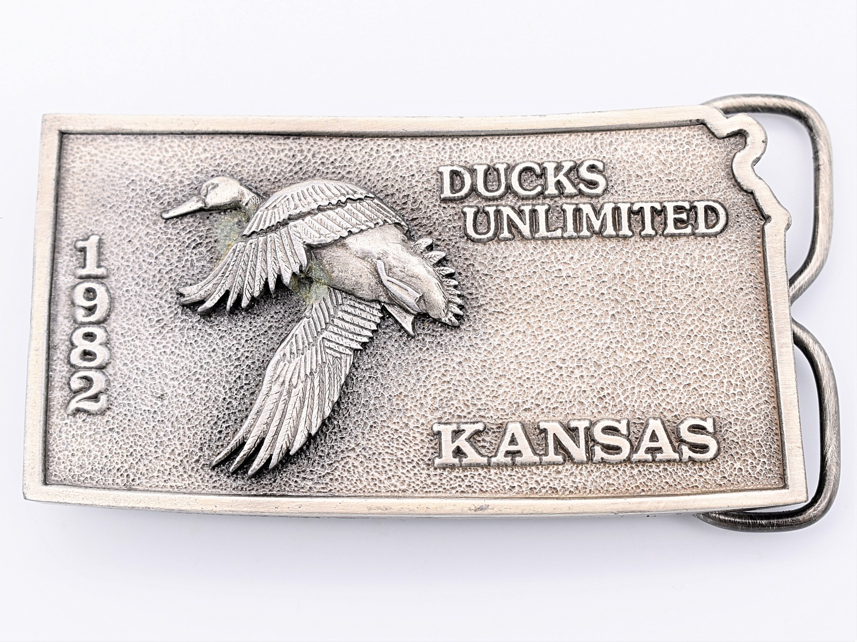 Kansas Ducks Unlimited 1982 Vintage Belt Buckle Etsy
