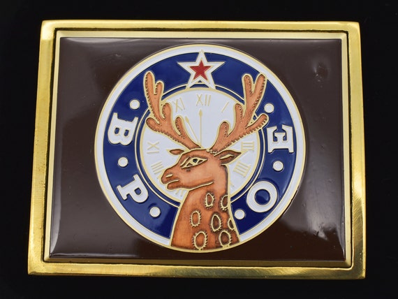 Solid Brass BPOE Society Elks Service Lodge Vinta… - image 1