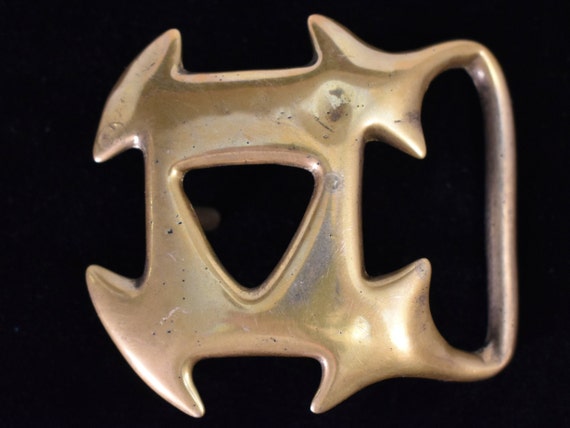 1970 Duncan Laurie Solid Brass Vintage Belt Buckle - image 1