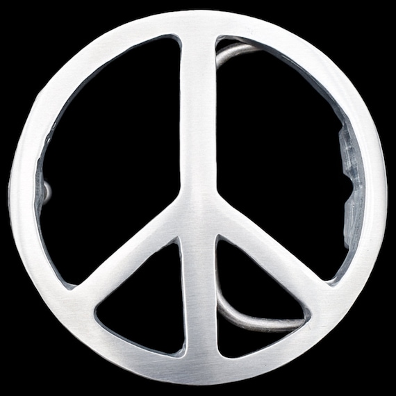 Peace Sign Hippie Flower Child Love Belt Buckle
