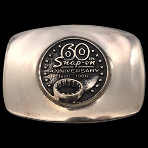 Snap On Tools 60th Anniversary 1970s Vintage Belt Buckle