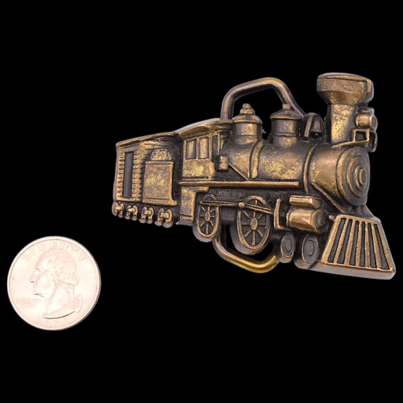 Solid Brass Steam Engine Coal Train American West… - image 3