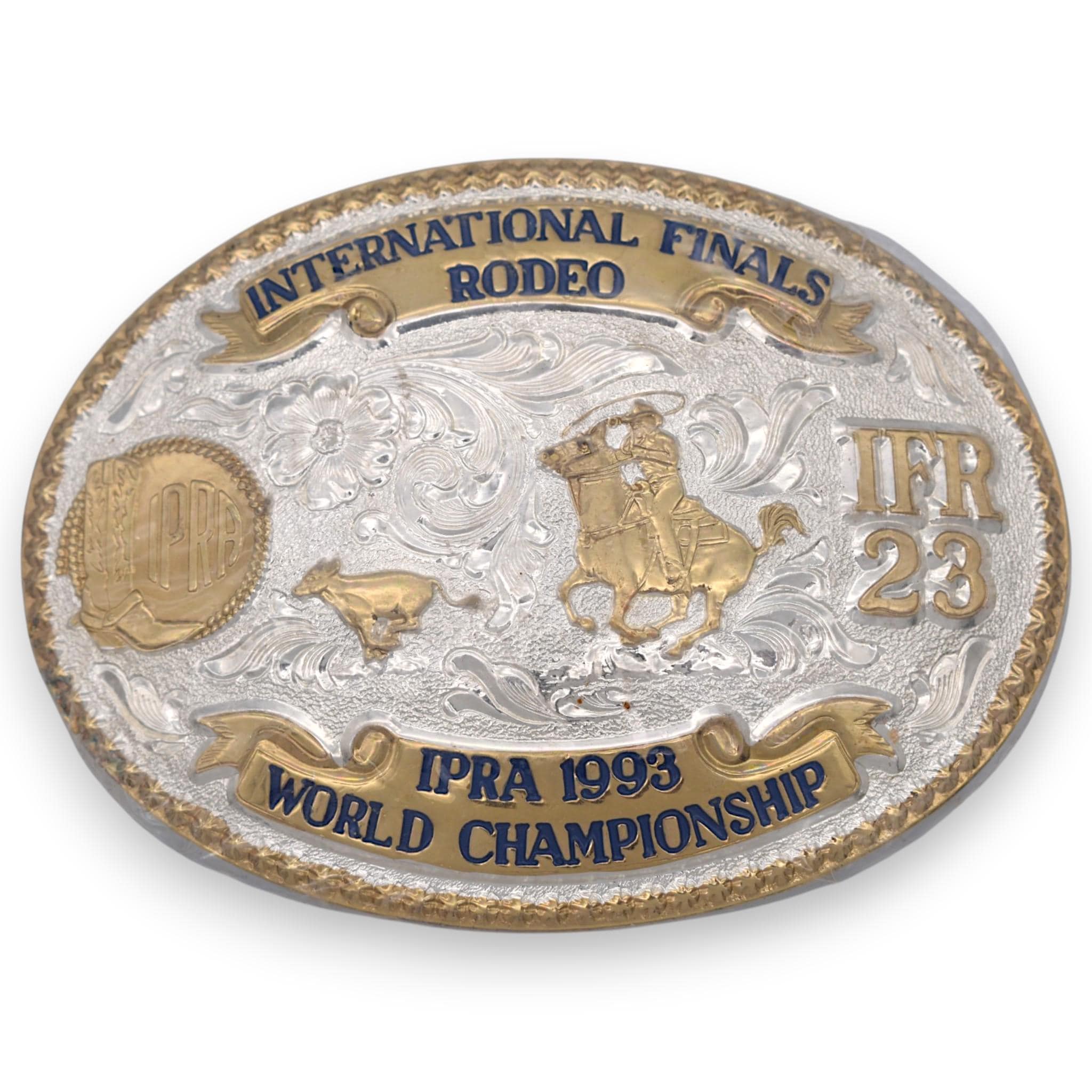 1993 IPRA Finals Rodeo Vintage Belt Buckle by Award Design Medals
