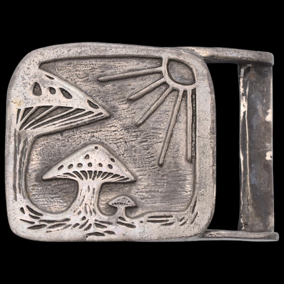 New Silver mushroom Belt buckle Celestial Mushroom Belt Buckle main image 3