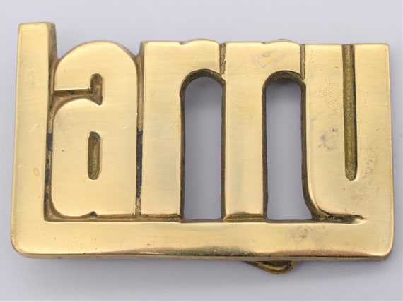 Larry Name Solid Brass Vintage Belt Buckle 