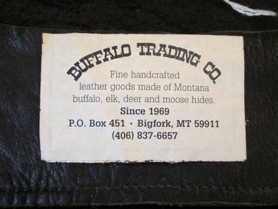 Vintage Buffalo Trading Co. Buffalo Hide Leather Checkbook Wallet View 5