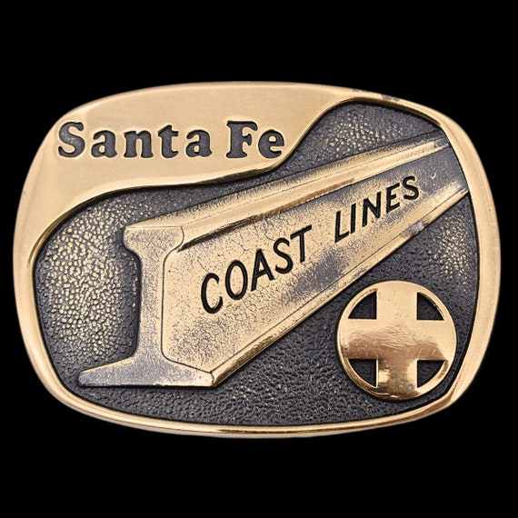 Santa Fe Coast Lines Railroad RR Solid Brass Vinta