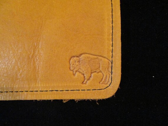 Vintage Buffalo Trading Co. Buffalo Hide Leather Checkbook Wallet View 4