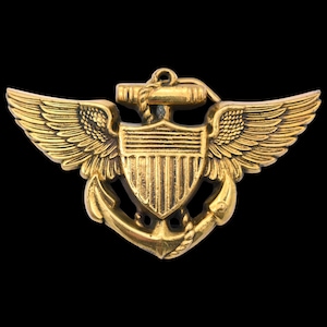 Solid Brass US Navy Aviator Vintage Belt Buckle by BBB Baron