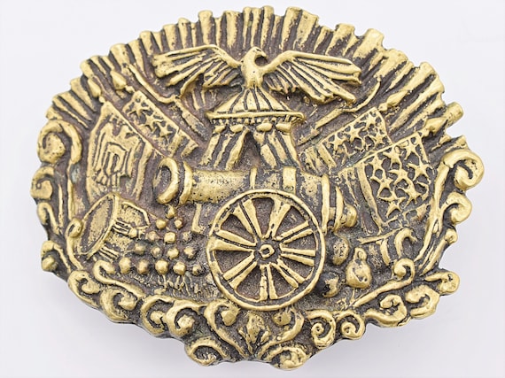 Civil War Reproduction Solid Brass Vintage Belt Buckle