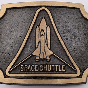 Solid Brass Space Shuttle Rocket Vintage Belt Buckle