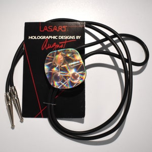 Lasart August Muth Bolo Tie Glass Hologram 1990s Art