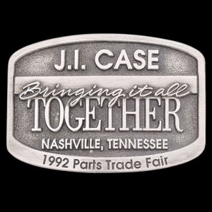 JI Case Parts Trade Fair 1992 Ag. Equipment Vintage Belt Buckle