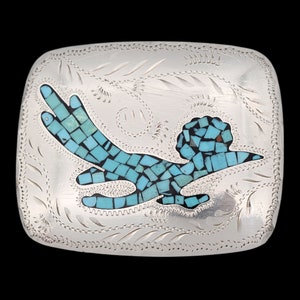 navajo sterling silver vintage turquoise coral peyote bird 1.25in belt buckle Peyote Bird Buckle - Etsy main image 4