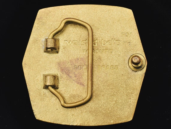 Molson Beer Solid Brass Vintage Belt Buckle - image 2