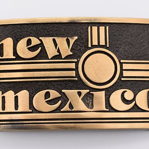 New Mexico Solid Bronze Sunwest Buckles Vintage Belt Buckle