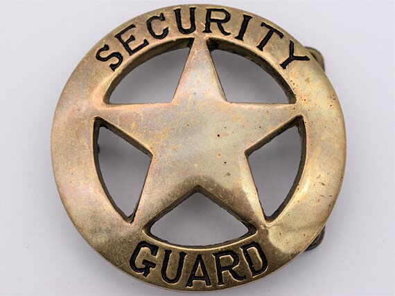 Security Guard Star Badge Solid Brass 