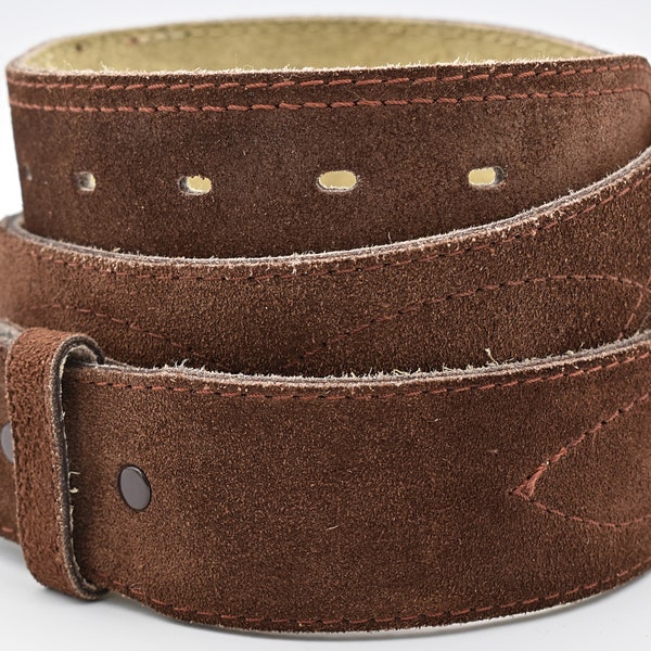 Vintage Leather Belt Size 34 Suede Texture Diamond Stitching