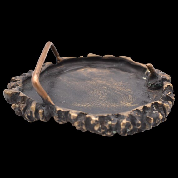 Solid Bronze Bear on Antler Burr Casting Vintage … - image 3