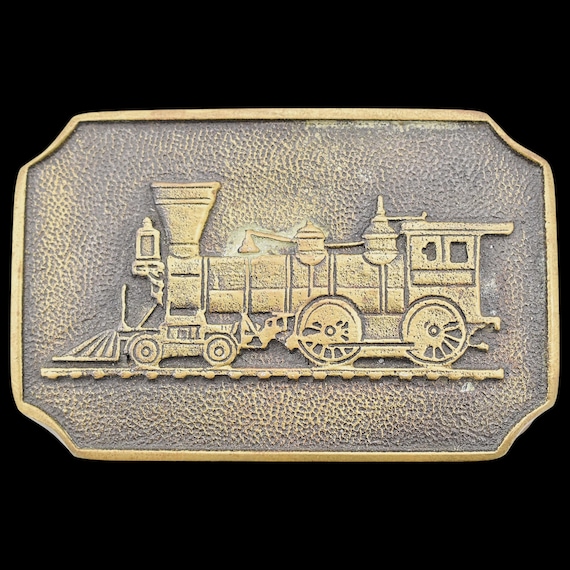 Solid Brass Steam Engine Coal Train American West… - image 1