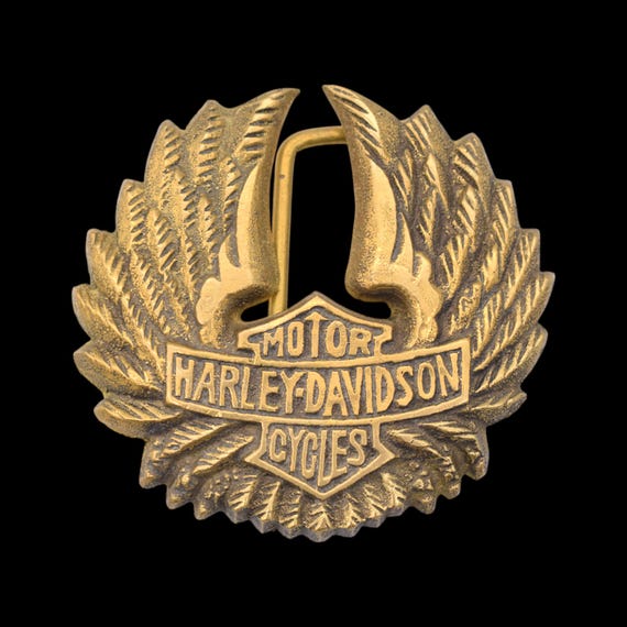 Harley Davidson Winged Shield Solid Brass BBB Bar… - image 1