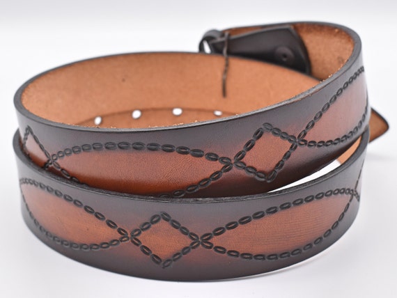 Vintage Genuine Leather Handmade Two-Tone 1.5 Inc… - image 4