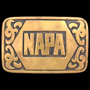 NAPA Auto Parts Retail Store Solid Brass Diablo 1980s Vintage Belt Buckle