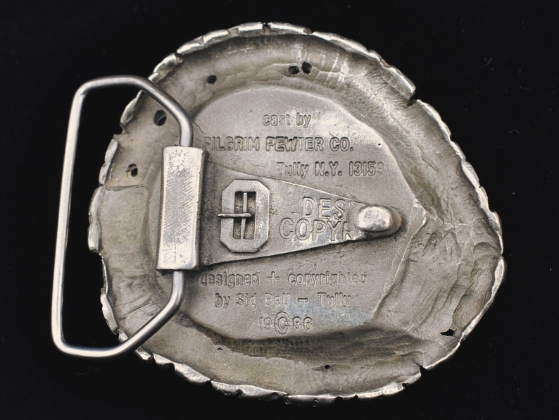 Elk Antler Crown Burr Casting Pewter Vintage Belt Buckle