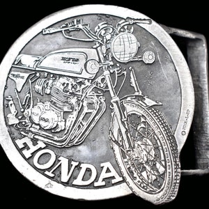 Honda Motorcycle 1970s Vintage Pewter Belt Buckle - Nick Snook Buck-L-Up