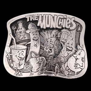 1970s &quot;The Munchies&quot; Stoner Snacks Vintage Belt Buckle