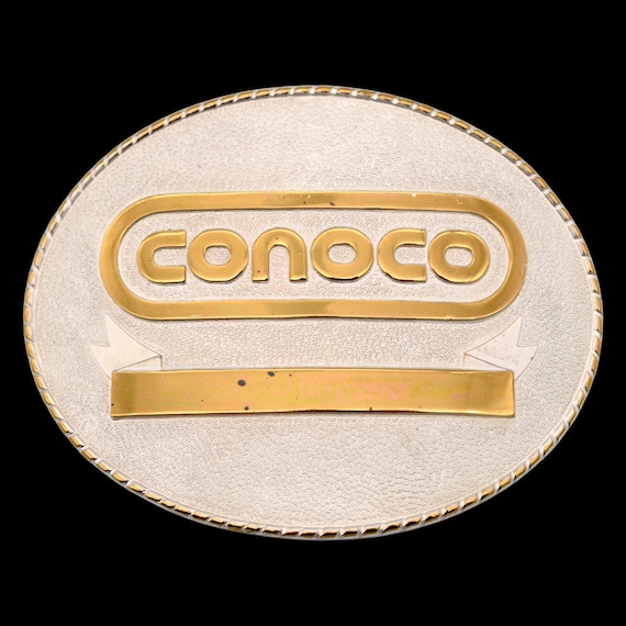 Conoco Solid Brass Gold & Silver Plate Vintage Be… - image 1