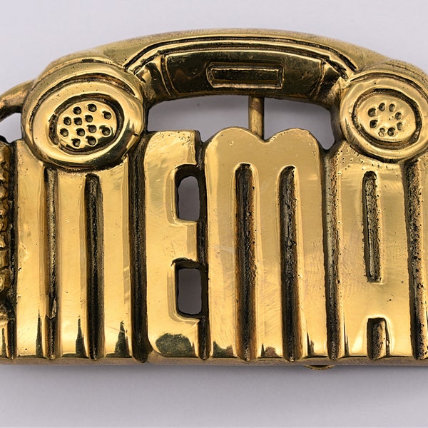 Lineman Communications Technician Electrical Worker Telephone Company Solid Brass Vintage Belt Buckle