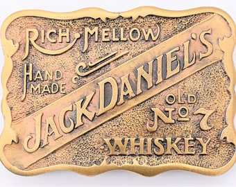Jack Daniels Old No. 7 Bourbon Whiskey 1970s Vintage Belt Buckle
