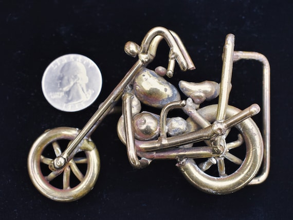 Vintage Handmade Solid Brass Chopper Motorcycle A… - image 3