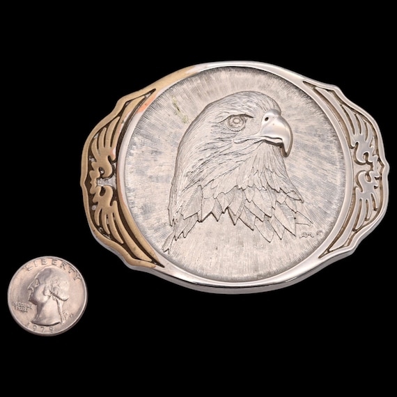 Eagle Silver Plated Solid Brass Western Vintage B… - image 4