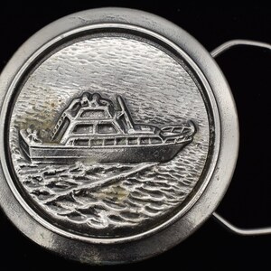 Cabin Cruiser Boat 1970s Vintage Belt Buckle