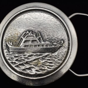 Cabin Cruiser Boat 1970s Vintage Belt Buckle image 1