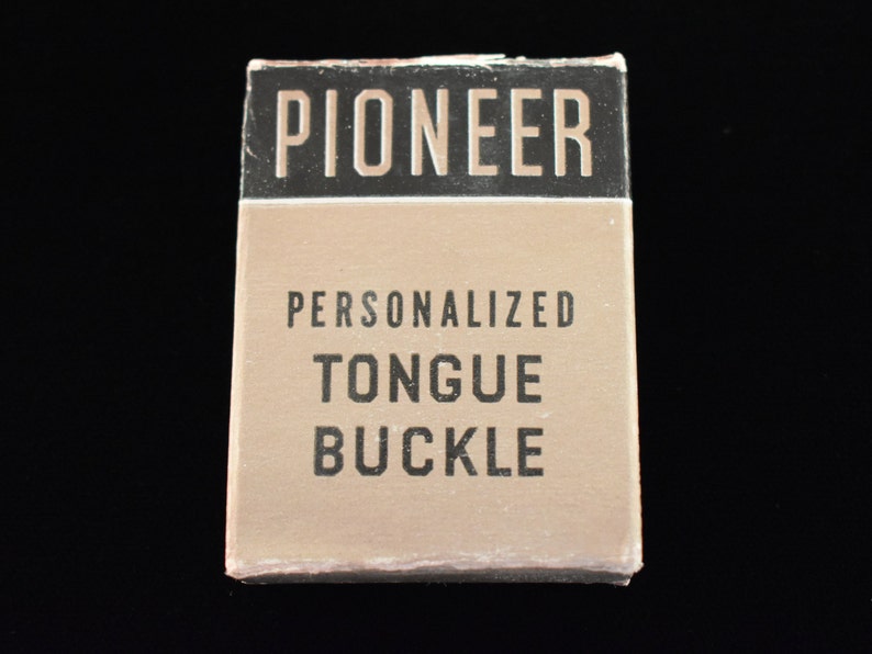 Letter K Belt Buckle Pioneer Tongue Style Traditional 1950s1960s Vintage Belt Buckle with Original Box