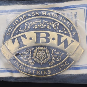 The Buckle Works TBW Foundry Products Sandcasting Foundry Pour Metal Worker Company Logo Vintage Belt Buckle