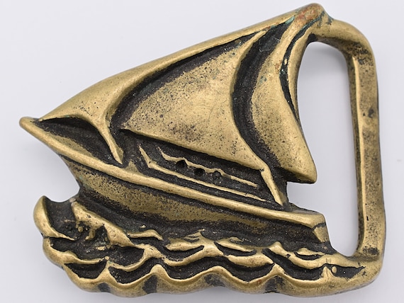 Solid Brass Sailing Ship Sailor Trinity Solid Bra… - image 1