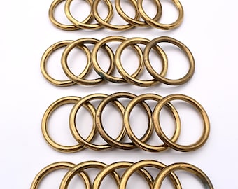 Solid Brass Rings for Macrame, Belt, & Craft Projects