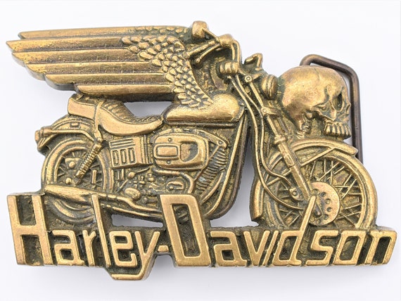 Harley Davidson Skull Headlight Biker Wings Solid… - image 1