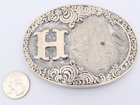 Letter H Initials Blank Space Craft Project Solid Brass Vintage Belt Buckle Etsy Canada