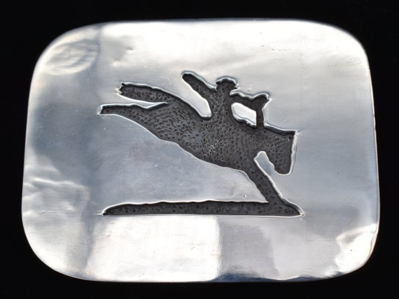 Sterling Silver Overlay Method Bucking Bronco Vin… - image 1