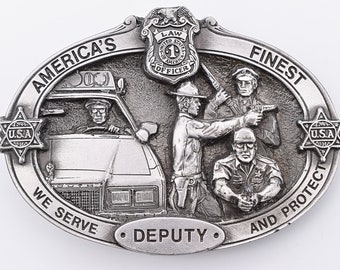 Deputy Law Enforcement America's Finest Serve & Protect Vintage Belt Buckle