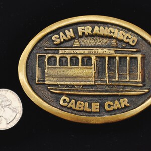 San Francisco Cable Car California Vintage 1970s Belt Buckle image 3